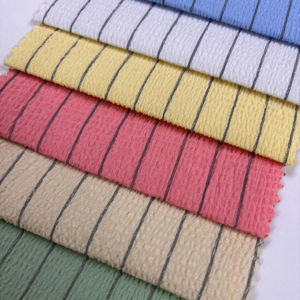 Tela de rayas de algodón de lino de alta calidad para la fabricación de ropa - Product Image 1