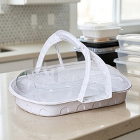 Boîtes à pâtisserie et bento ovales jetables en PVC, gaufrées et vernissées, pour pâtisseries, desserts et Noël - Vente en gros