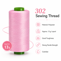 Benang Jahit Poliester 302 Laris Manis 13g Gulungan Kecil 50 Warna Tersedia Benang Kuat Tahan Lama untuk Jahit Rumah & DIY