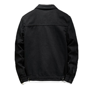 Veste en jean pour homme de style européen et américain 2025 avec col montant, logo sur le devant, capuche, nouvelle collection d'automne - Product Image 3