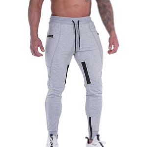 Pantalones Deportivos de Alta Calidad, Corte Ajustado, Lisos, con Bolsillos con Cremallera, Logotipo Personalizado, de Algodón y Poliéster para Gimnasio, para Hombre - Product Image 6