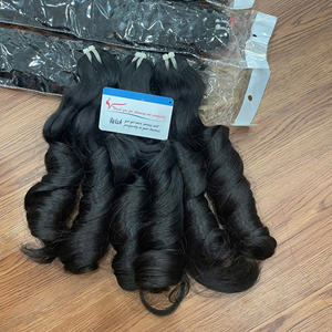 Extensions de cheveux humains vietnamiens 2025 Xmas Raw Hair Bundles Double Drawn Steam Bouncy Curl Hair Weaving, sans nœuds - Product Image 4
