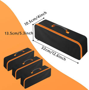 Sac à outils Oxford imperméable en vente flash |   Lot de 3 petites pochettes organisatrices à large ouverture |   Sacs de rangement à fermeture éclair robustes pour électriciens - Product Image 2