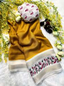 ผ้าส่าหรีลายมะละกอแบบใหม่สำหรับผู้หญิง เนื้อผ้านุ่ม น้ำหนักเบา เหมาะสำหรับงานแต่งงาน มีสินค้าพร้อมส่ง - Product Image 4