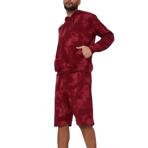 2024 haute qualité 100% coton soleil délavé à l'acide sweat à capuche ensembles vintage lavé t-shirt ensembles courts broderie personnalisée logo imprimé - Product Image 1