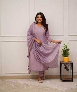 Robes indiennes pakistanaises à la mode pour femmes acheter en gros vêtements décontractés en ligne ensemble trois pièces élégant haut et bas Dupatta - Product Image 6