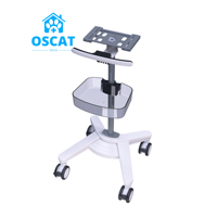 Chariot de surveillance vétérinaire OSCAT avec plateau, support mobile pour moniteur d'animaux, chariot pour surveillance en clinique vétérinaire