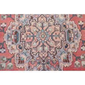 Turkish Vintage Rug, 4.2x6.3 ft Area Rug, <b>Red</b> Blue Ombr <b>Wool</b> Rug - Product Image 5