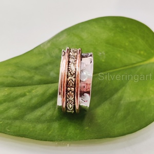 Bague Bohème en Argent Sterling 925 pour Femme Bague de Pouce Fidget Bijoux Faits à la Main Fête Yoga Bague Spinner pour Homme - Product Image 2