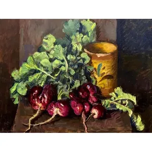 Mural de pared de cocina y baño Still Life Rábano Azulejo Mármol Cerámica Backsplash para un toque elegante - Product Image 1