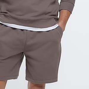 Short en Jersey 42% coton 58% Polyester avec Logo brodé personnalisé, poches latérales, taille élastique, marron clair, coupe classique - Product Image 4