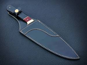 Venta al por mayor de calidad superior OEM mejor cuchillo de Chef hecho a mano Damasco Acero inoxidable mango de madera DIY grado personalizado Funda de cuero - Product Image 6