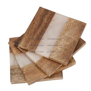 Posavasos al por mayor de nuevo estilo, posavasos de alta calidad personalizados cuadrados redondos de resina epoxi de madera, posavasos, el mejor portavasos para sofá - Product Image 2