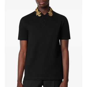 Camiseta de Hombre Personalizada por el Fabricante, 100% Algodón, Tejida, Manga Corta, Cierre de Botones Delanteros, Logotipo Bordado, Diseño Sólido - Product Image 2