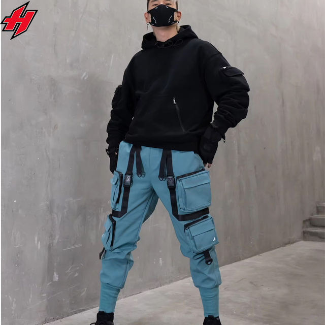 Techwear Pant With Ribbon Streetwear Matte Blank Pant Men Cyberpunk Jogger Trouser Unisex Techwear Ninja Pant HolyGrail Clothing