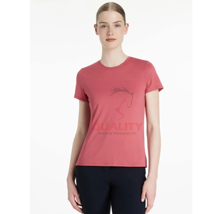 Camisa de verano para mujer, camiseta ligera transpirable para montar a caballo, tela elástica de secado rápido, ropa atlética elegante para montar, tops - Product Image 1