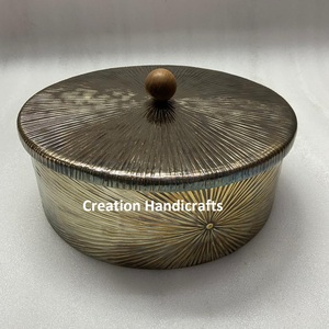 Llamativo diseño moderno forma redonda Alambre de Metal plato de frotamiento calentador de alimentos cazuela y olla caliente para servir buffet - Product Image 4