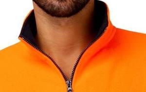 Sweat à capuche polaire en coton mélangé à demi-fermeture éclair avec sweat-shirt décontracté à col montant pour hommes Fabrication Kivotech Service OEM disponible - Product Image 5