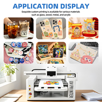 Imprimante à plat UV DTF A3 multifonctionnelle, machine de personnalisation de logo DIY pour cadeaux promotionnels, porte-clés, impression de badges en acrylique