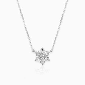 Conjunto de aretes de plata copo de nieve accesorio elegante y de moda - Product Image 5