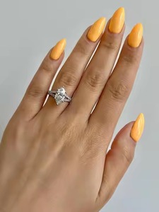 IGI CERTIFIED Marquise Shape E VVS2 Lab Grown Diamond Engagement <b>Ring</b> 14k White Gold, Split Shank 6 Prongs Amazing <b>Ring</b> - Product Image 4