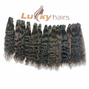 100% brut vierge vietnamien Remy ondulé faisceaux pleine cuticule aligné cheveux humains Machine Double trame tissage naturel Extensions de cheveux - Product Image 2