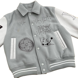 Veste universitaire en cuir d'hiver de haute qualité avec logo brodé personnalisé pour hommes Veste de baseball universitaire Veste universitaire - Product Image 3