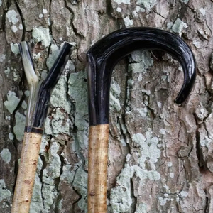 ไม้จับวัวสีธรรมชาติไม้เท้าสำหรับการแสดงไม้เท้าเขาควายไม้เท้าช่วยเดินขนาดปรับแต่งได้ - Product Image 3