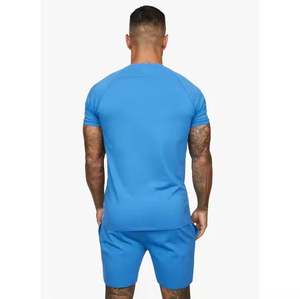 ชุดเสื้อยืดเข้ารูปผ้าคอตตอนคอมบ์สำหรับผู้ชายชุดกางเกงขาสั้นผ้าแห้งเร็วคอลูกเรือระบายอากาศสไตล์ลำลองสำหรับฤดูร้อนฤดูใบไม้ร่วง - Product Image 2