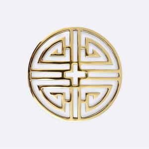 Salvamanteles de Metal con símbolo de prosperidad dorado de lujo moderno Protector de mesa decorativo dorado elegante para cocina y comedor hogar - Product Image 2