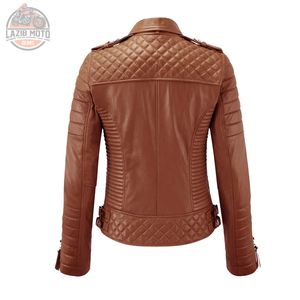 Servicio OEM LAZIB MOTO GEARS Chaqueta de Motocicleta de Cuero para Mujer en Diferentes Tallas y Colores Transpirable y Resistente al Viento para Todas las Estaciones - Product Image 3