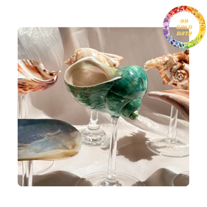 Bright Colors Seashell Wine Cup | Nautical Style Drinkware OEM Available - Product Image 1