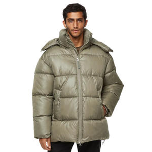 Chaqueta acolchada de invierno de marca de diseñador personalizada para hombre, abrigo de plumón con capucha de talla grande con cuello levantado y cremallera, chaquetas acolchadas para exteriores - Product Image 4