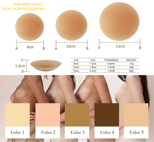 Couvre-mamelons adhésifs réutilisables <span class=keywords><strong>en</strong></span> silicone mat pour femmes, confortables, <span class=keywords><strong>forme</strong></span> ronde, design sans couture, emballage - Product Image 3