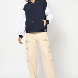 Veste universitaire en laine tissée unie, teinte unie, écologique, respirante, brute, solide, avec broderies personnalisées pour femmes, couleurs personnalisées, 2026 - Product Image 5