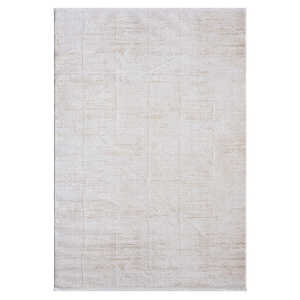 KD001 Alfombra de Terciopelo Crema de Gran Área, Hecho a Máquina, Textura Suave, Patrón Abstracto, Rectángulo, Material de Poliéster - Product Image 5