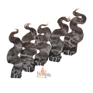 Paquet vietnamien vierge traitement aucun cheveux de couleur naturelle femmes noires machine double trame cuticule aligné extension de cheveux humains - Product Image 1