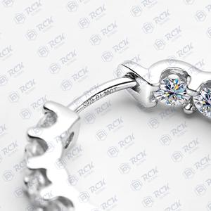 ต่างหูเพชรโมอิสทรงกลมตัด2.70 tcw สำหรับผู้หญิงกระดุมเพชรการออกแบบเครื่องประดับห่วงสำหรับเป็นของขวัญครบรอบ - Product Image 2