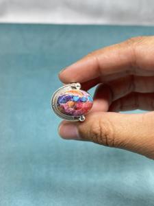 Bague en argent turquoise huître naturelle Oyster Copper Turquoise Gemstone Silver Statement Ring Handmade Silver - Product Image 5