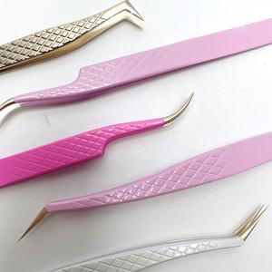 Pince à épiler à volume de pointe en fibre de 45 75 90 degrés Extension de cils Pointe inclinée arrondie Pince à épiler en acier inoxydable de haute qualité - Product Image 5