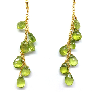 Boucles d'oreilles en pierres précieuses plaqué or argent Sterling 925 péridot bijoux fins boucles d'oreilles pour femmes - Product Image 5