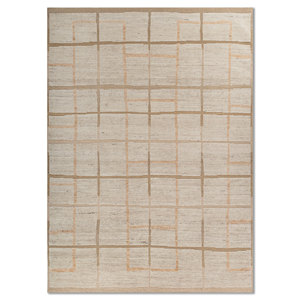Alfombra de Lana Anudada a Mano Aprezo Gold, Rectangular 9x12, Diseño Geométrico Abstracto Tipo Rompecabezas, para Pasillo, Entrada del Hogar, Técnica Artesanal - Product Image 1
