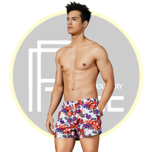 กางเกงว่ายน้ำพิมพ์ลายดอกไม้สำหรับผู้ชายกางเกงชายหาดกางเกงขาสั้นผ้าโพลีเอสเตอร์แห้งเร็วสำหรับวันหยุดพักผ่อน - Product Image 4