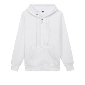 เสื้อสเวตเตอร์ขนแกะยูนิเซ็กส์500G มีฮู้ดผ้าฝ้ายโพลีเอสเตอร์แบบมีซิปให้ความอบอุ่นสำหรับผู้ชายลายสีพื้นฤดูใบไม้ร่วง - Product Image 2