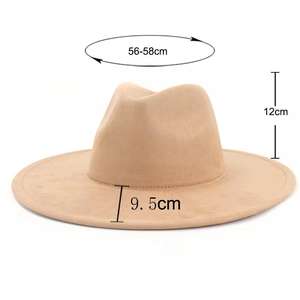 Classique 100% Laine Beige Style Occidental Feutre Cowgirl/Cowboy Chapeaux pour Femmes/Hommes - Product Image 6