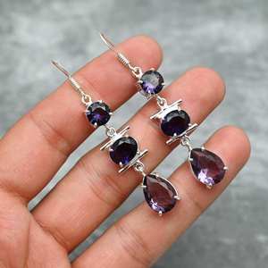 <b>Amethyst</b> <b>Earrings</b> 925 Sterling Silver Handmade Gemstone <b>Earrings</b> Jewelry Gift For Her Mother Elegant <b>Amethyst</b> Jewelry - Product Image 2