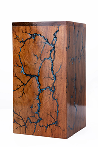 Fractal Burn Design Mangowood y Rosewood Urna de cremación Incrustaciones de resina Urnas de cremación de madera hechas a mano para cenizas humanas - Product Image 6