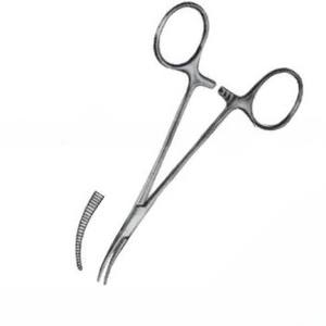 Producto en Oferta, Pinzas Hemostáticas Halstead Personalizadas, Curvas, 12 cm, Acero Inoxidable, Instrumentos Quirúrgicos Manuales, CE - Product Image 5