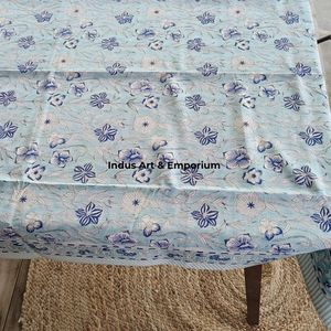 Indian Handmade Cotton <b>Table</b> Cloth Beautiful Hand Block Printed Cotton <b>Table</b> <b>Cover</b> for Wedding <b>Table</b> Cloth for Sale - Product Image 4