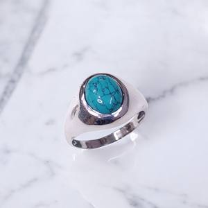 แหวนเงินสเตอร์ลิงประดับอัญมณีทรงหลังเบี้ยดีไซน์เรียบง่ายทำจาก925อินเดียสไตล์คลาสสิกขายส่ง - Product Image 2